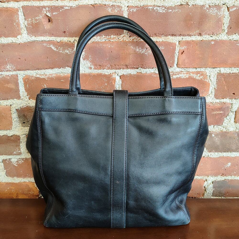 Chanel Vintage 1997 Dark Brown CC Turnlock Leather Tote Serial 5782846 - Picture 5 of 14